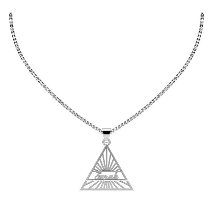 Collier de nom de pyramide personnalisé exclusif