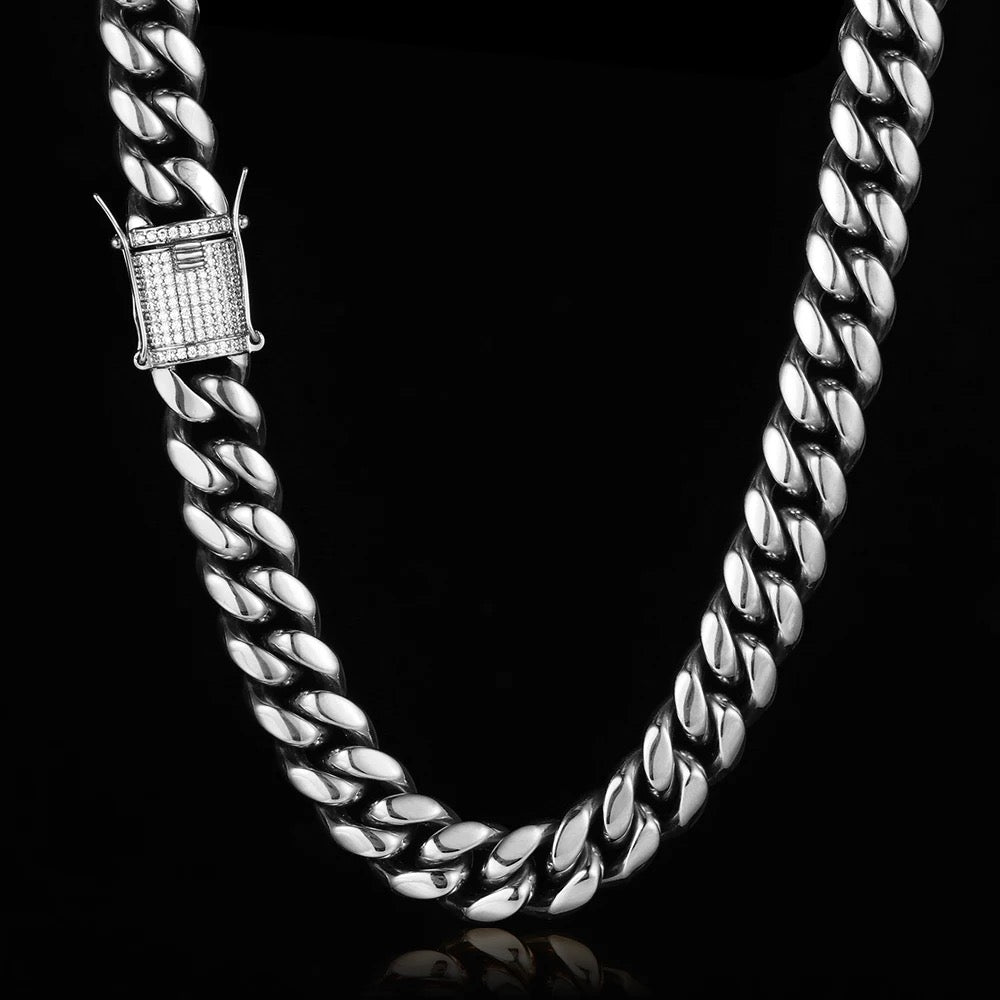 Silver Cuban link chain 