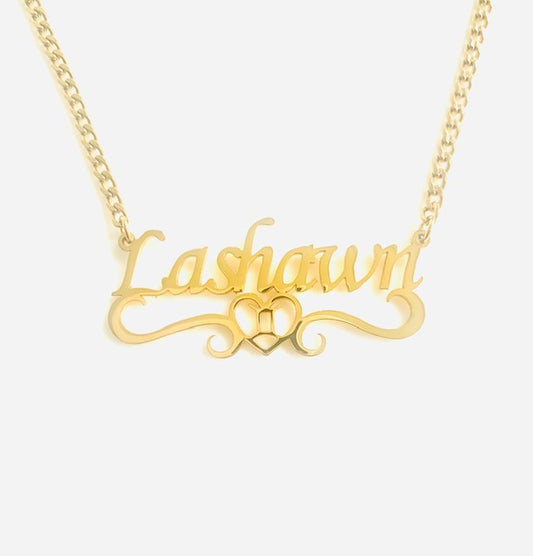 Gémeaux exclusifs♊Collier de nom de cœur.