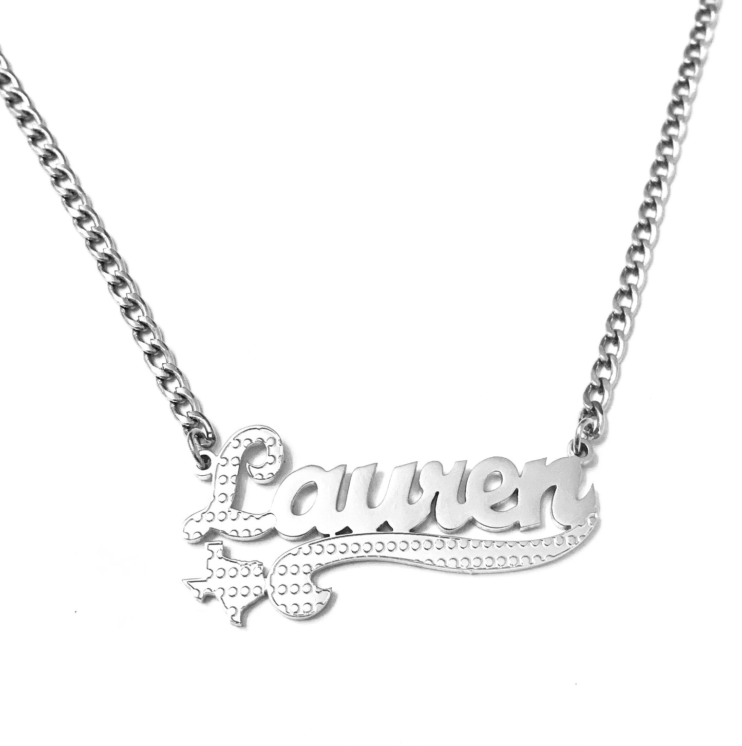 Nieuwe exclusieve Texas Map Name ketting