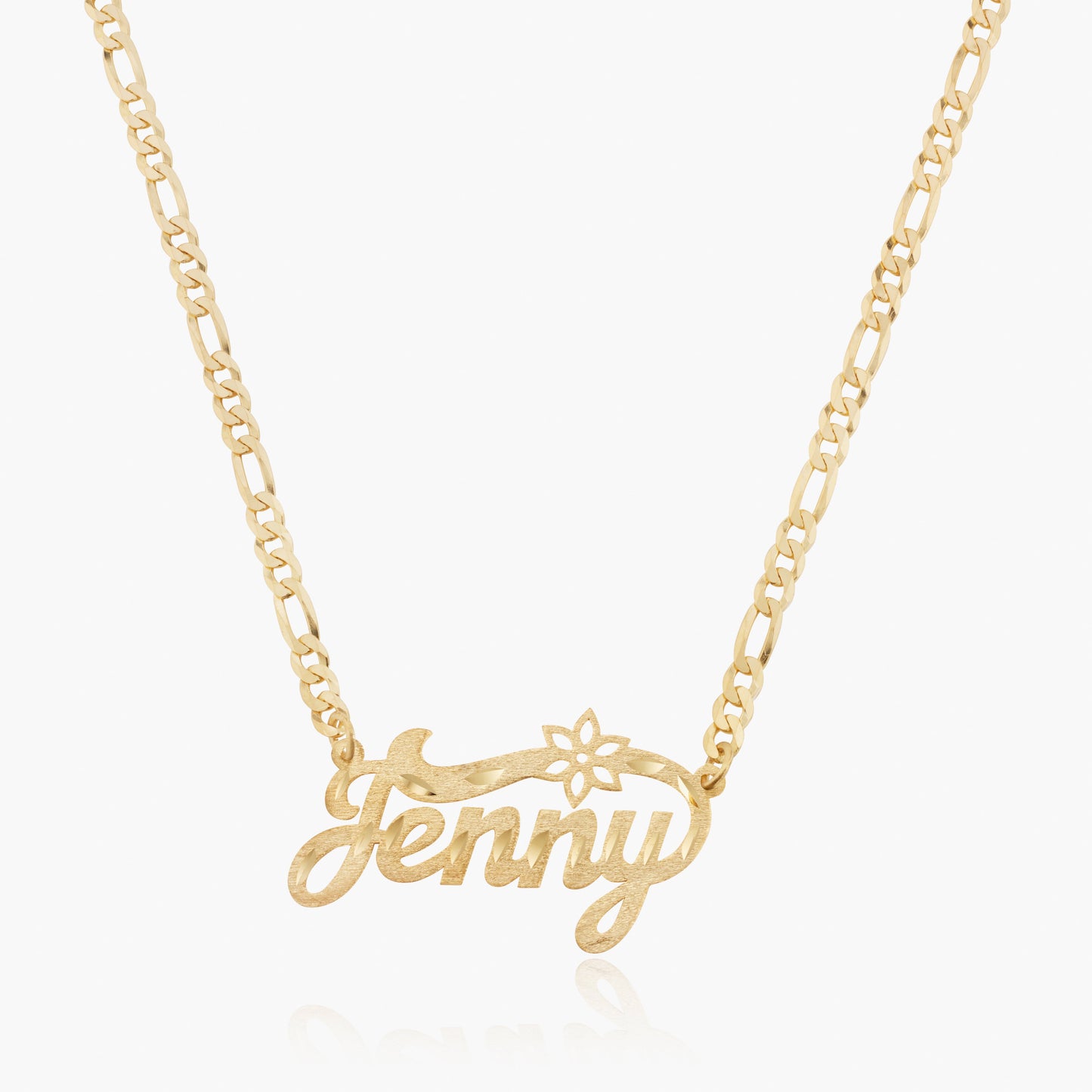 Kid's The Floral Diamond Cut Name ketting