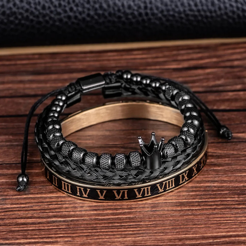 Encanto de la corona: pulsera ajustable de lujo