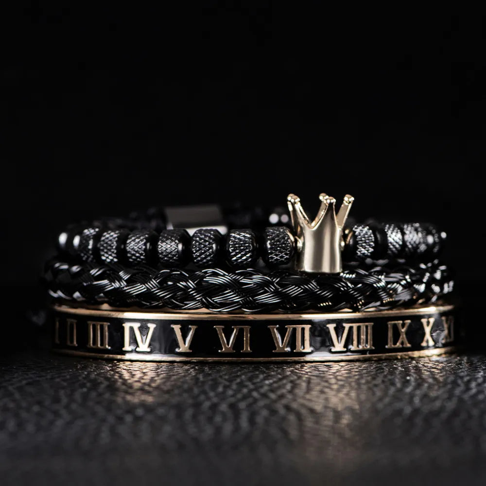 Encanto de la corona: pulsera ajustable de lujo