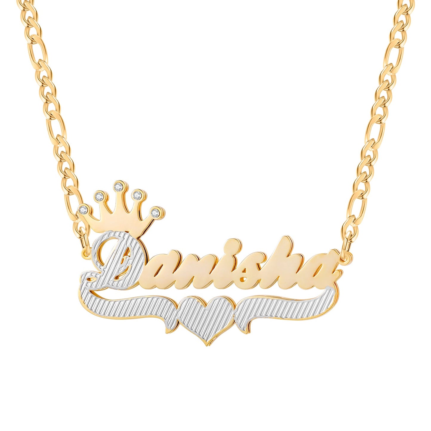 Collier avec plaque signalétique double couronne