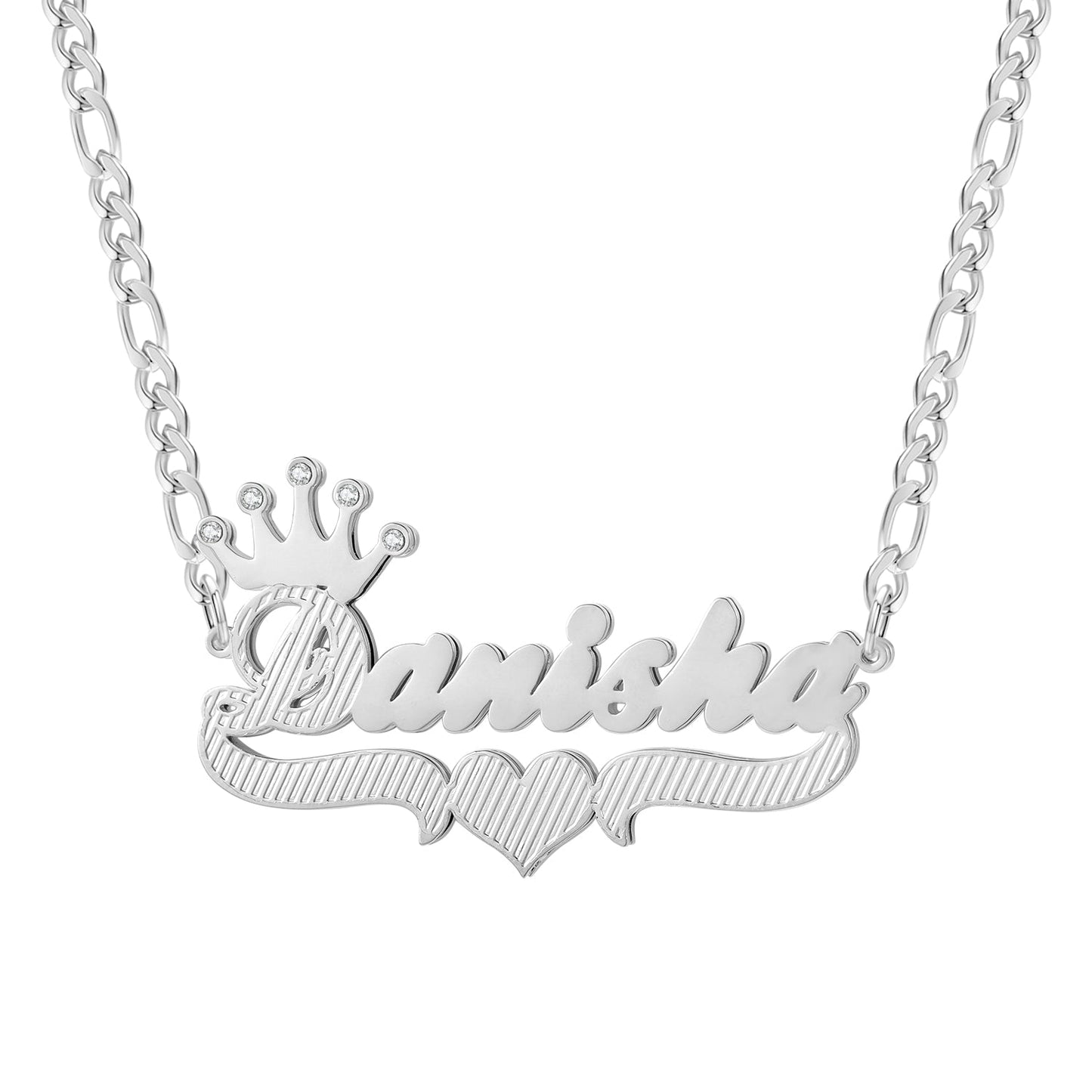 Collier avec plaque signalétique double couronne