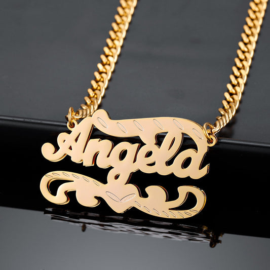 Name Necklace 3D Double Layer 