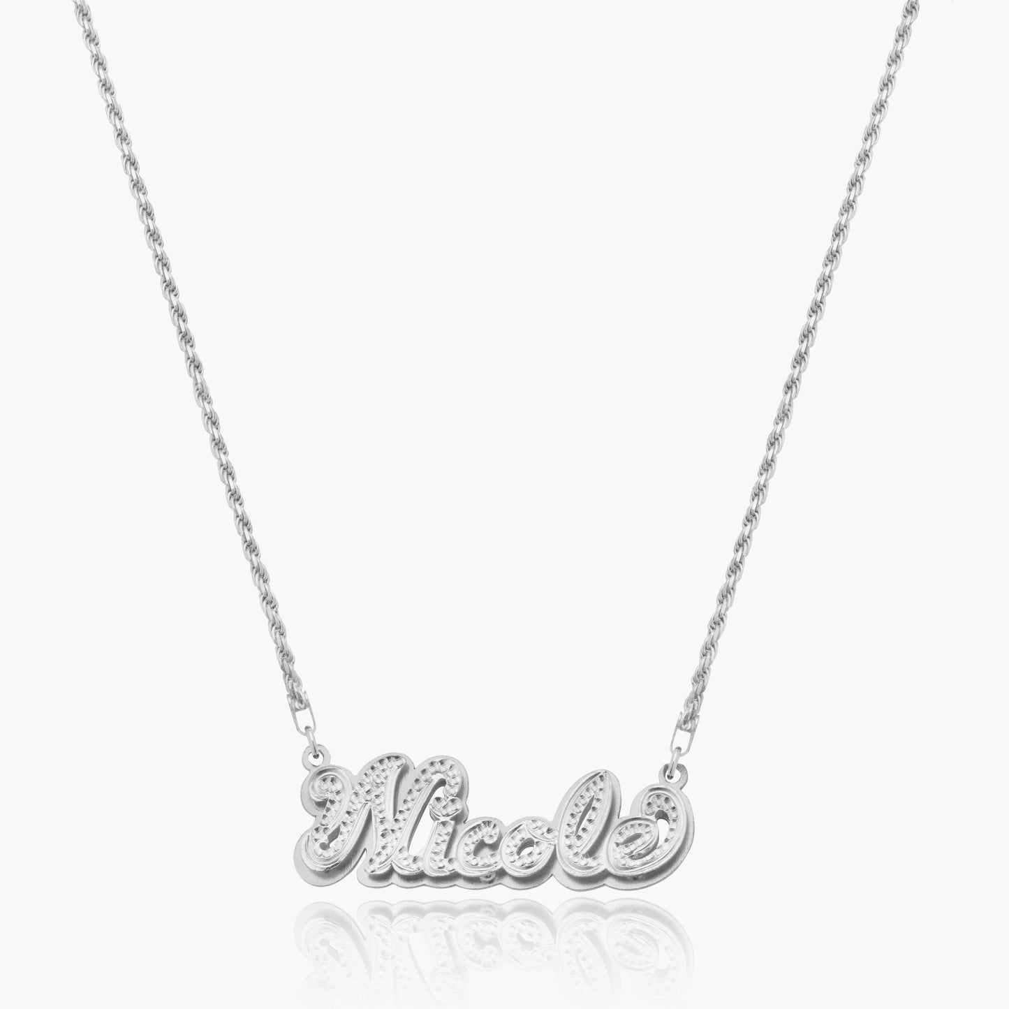 Kid's Double Plated Iced Out Script Name Necklace