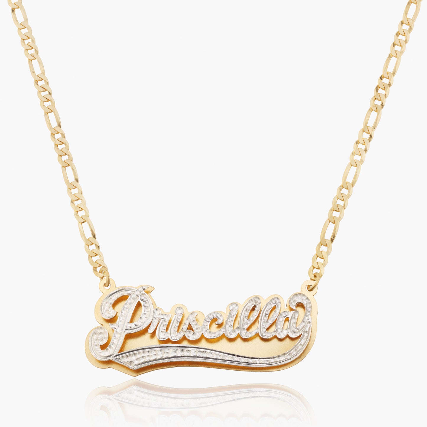 Kid's dubbel vergulde varsity naam ketting