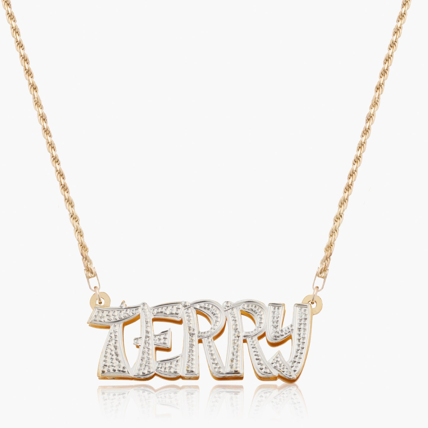 Kids Double Plated "Take-out" Name Necklace