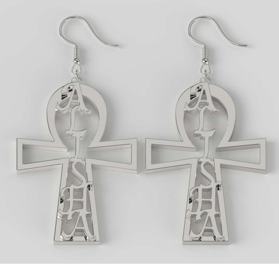 Exclusive Custom Ankh Name Earrings