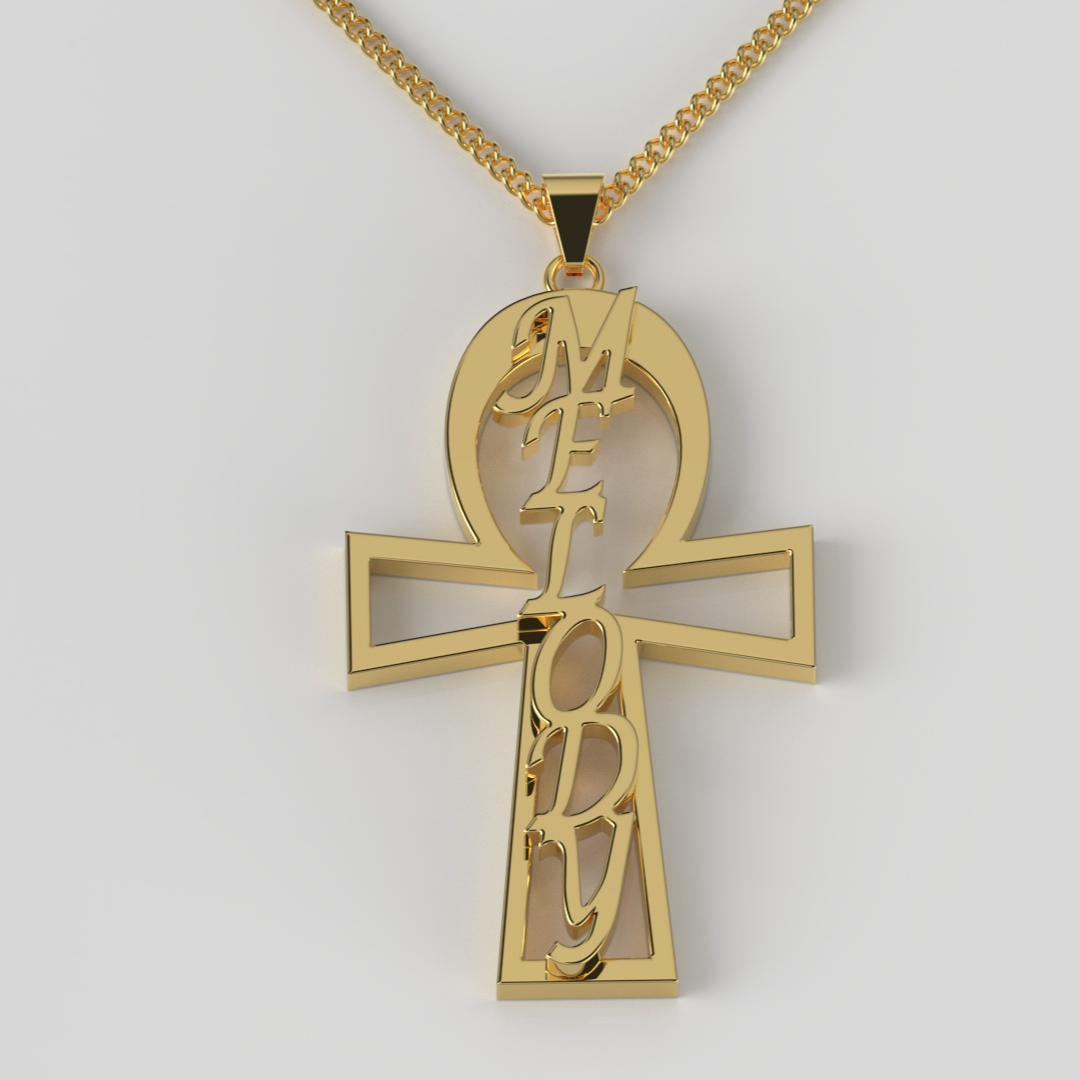 Colar de nome ANKH personalizado exclusivo