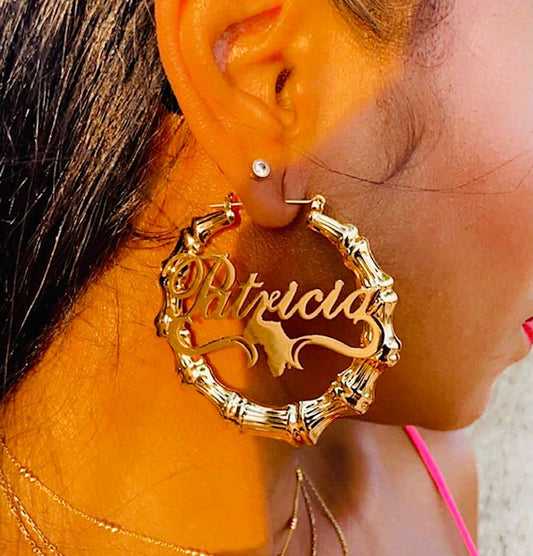 Exclusive Personalised Africa Bamboo Earrings