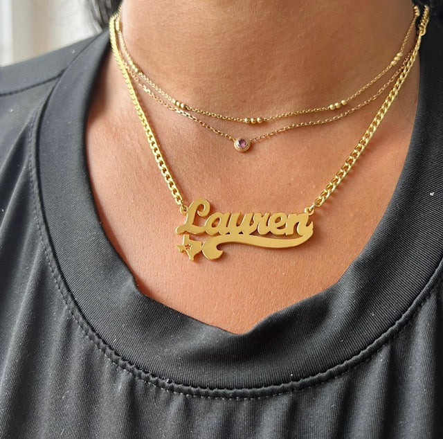 New Exclusive Texas Map Name Necklace