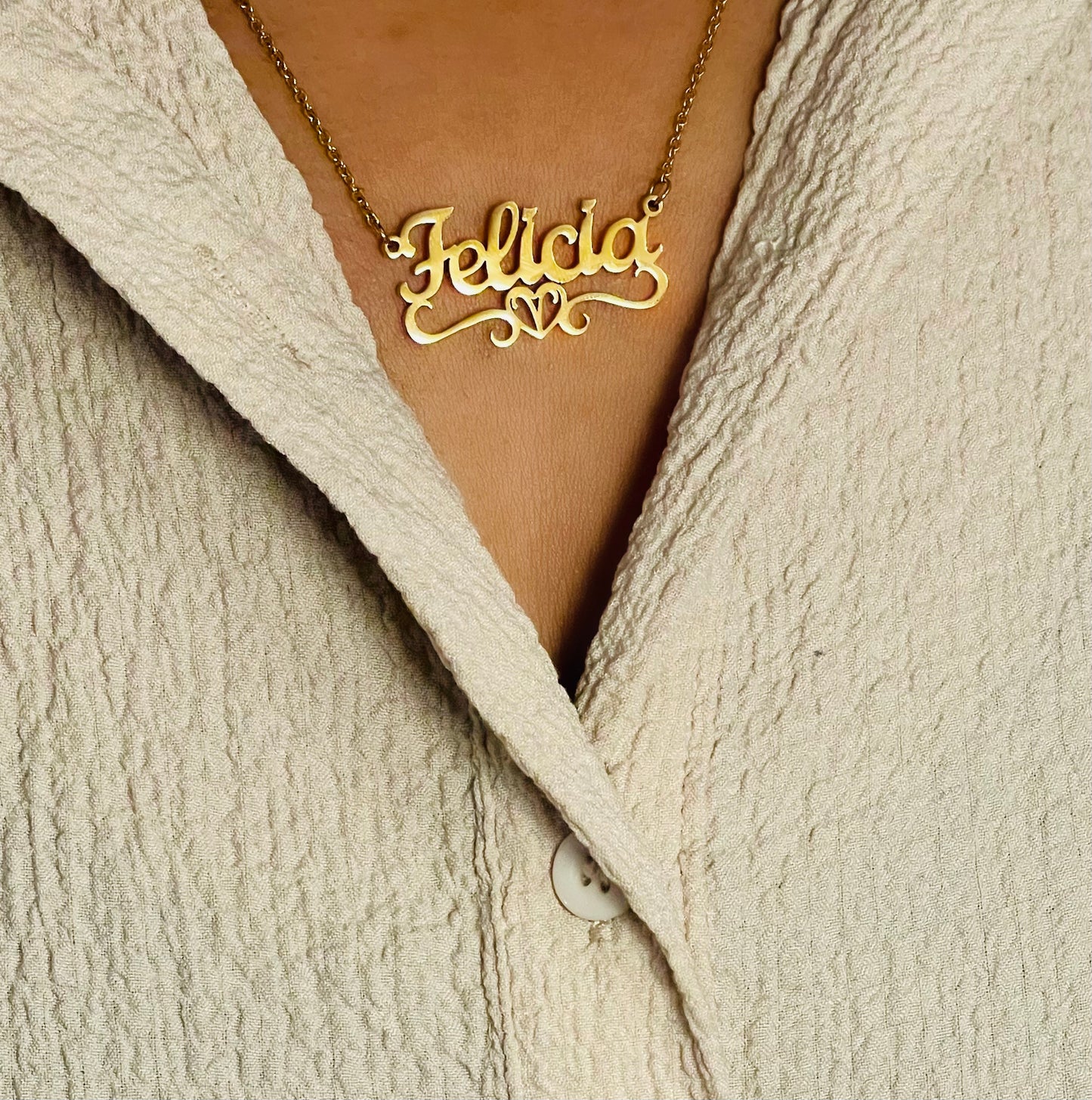 Bélier exclusif♈Collier de nom de cœur.