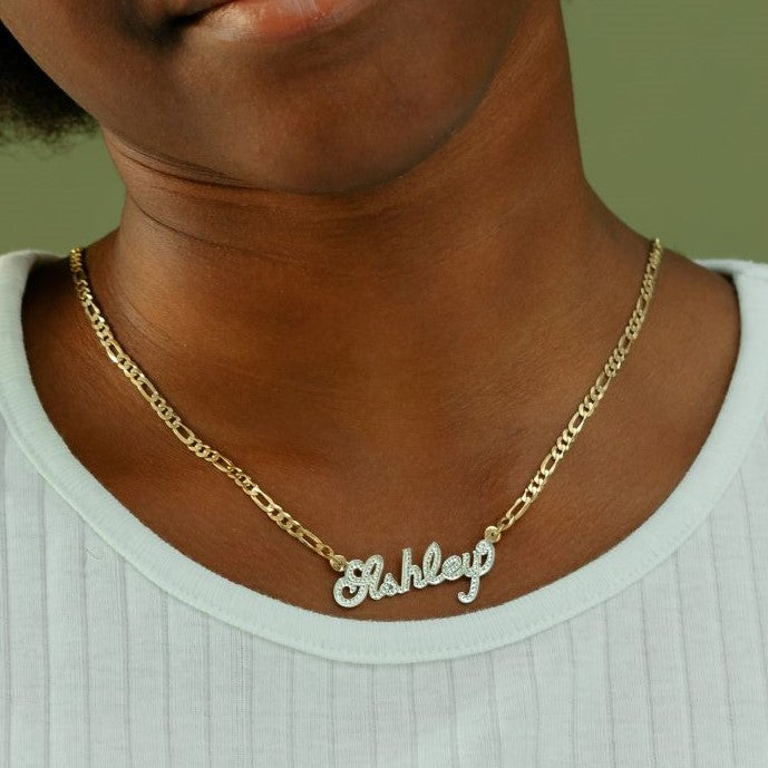 Kid's Frosted Script Name ketting